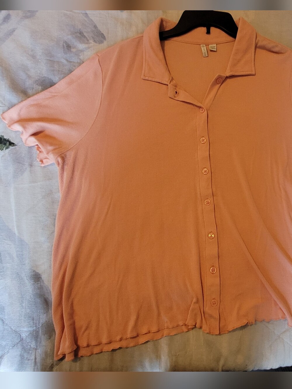 Cato Light Peach Ribbed Knit Top
